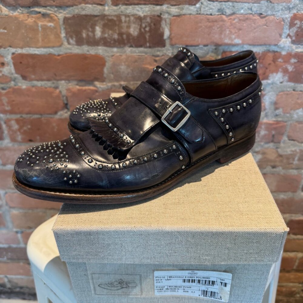 Church’s Shanghai 8 Studded Monk Strap Polished Fumé
